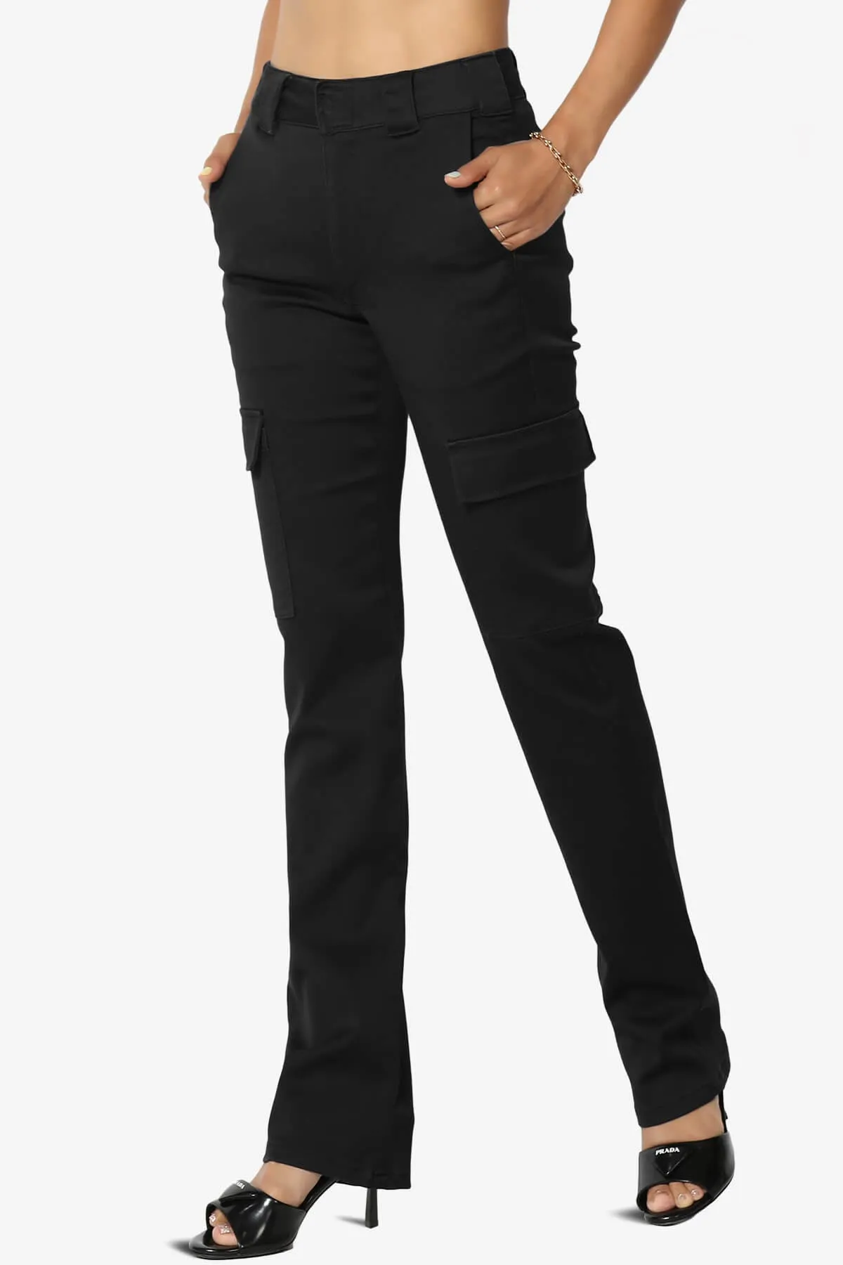 Imaan Stretch Canvas Cargo Pants Black
