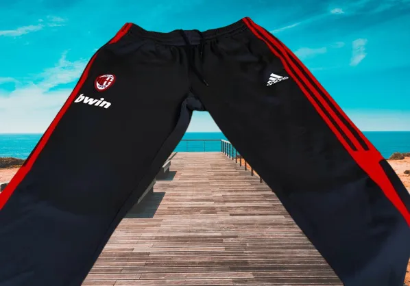 ITALIAN CALCIO AC MILAN 2008-2009 UEFA CHAMPIONS LEAGUE PRESENTATION & TRAINING ADIDAS JOGGING PANTS SIZE MEDIUM 38/40   SOLD !!!