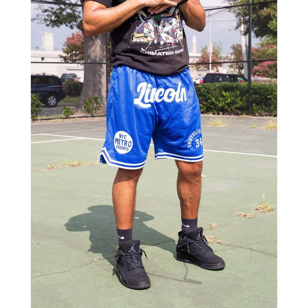 JESUS SHUTTLESWORTH BLUE BASKETBALL SHORTS