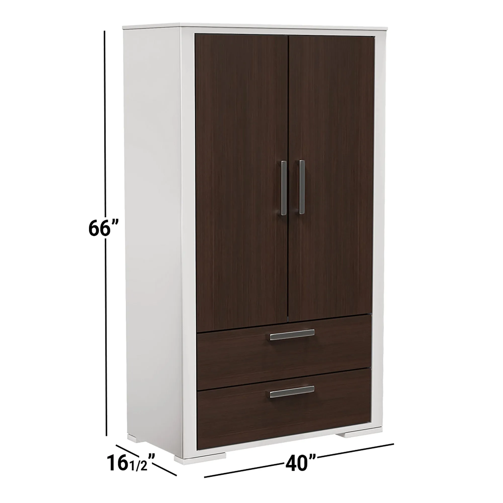 Karlstad Wardrobe - White and walnut