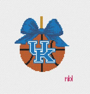 Kentucky Christmas Basketball Bow Ornament