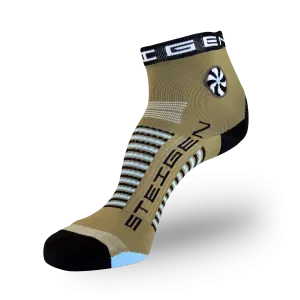Khaki Running Socks ¼ Length