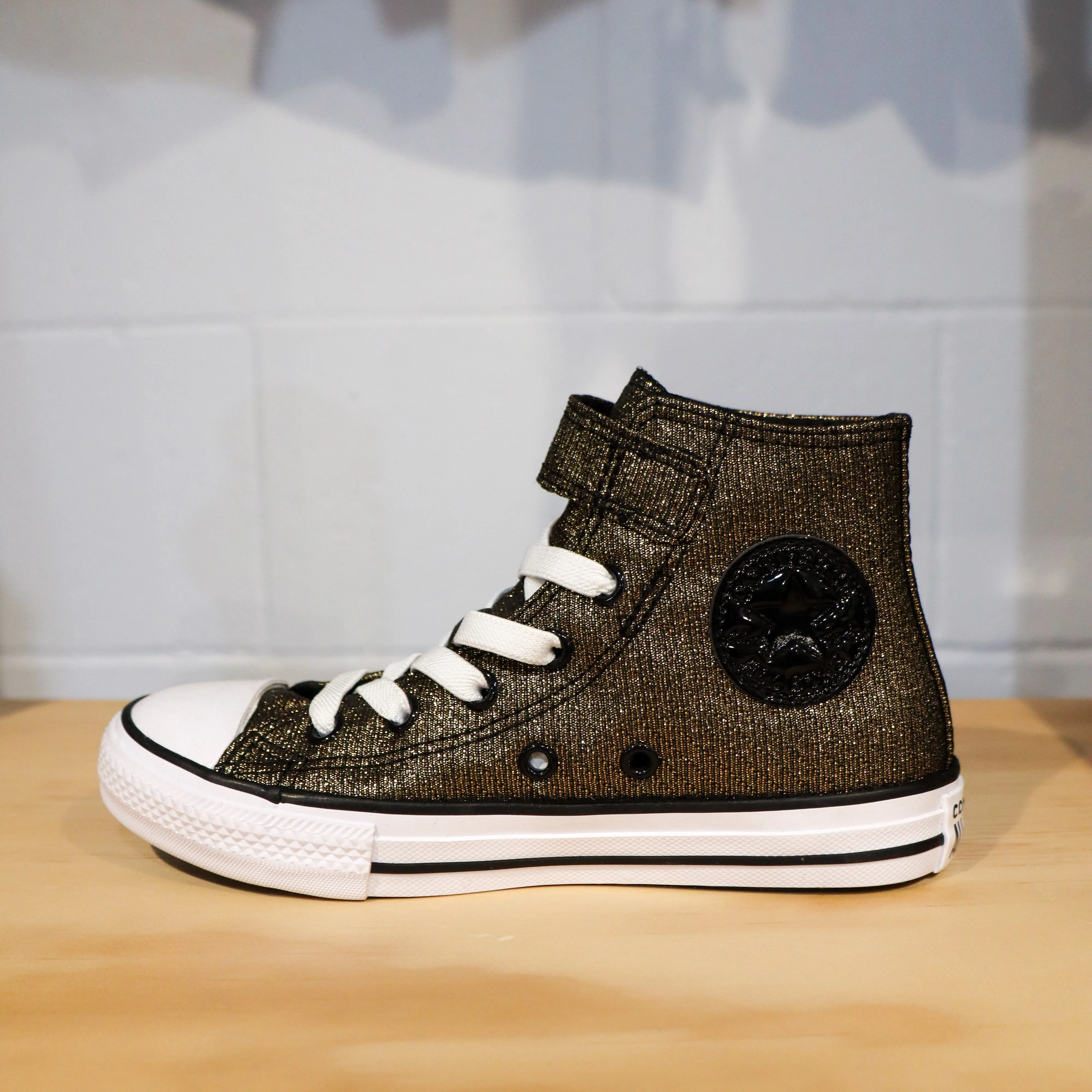 Kids Sparkle Party 1V Hi | Black/Gold/White