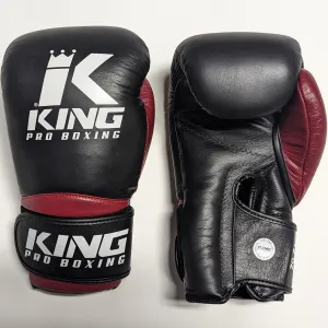 King Pro Boxing Gloves Star 10 Black/Maroon
