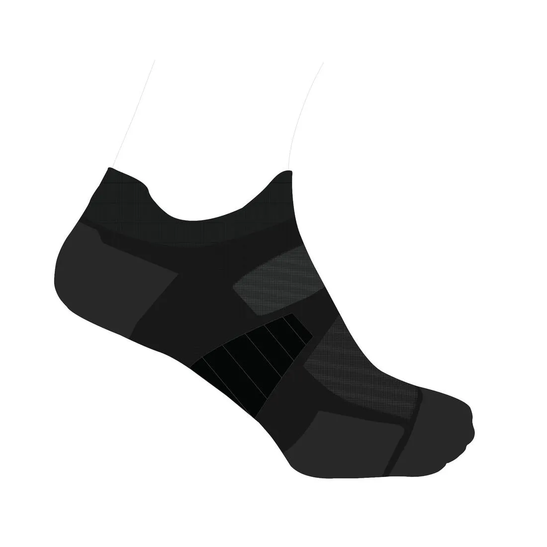 KIPRUN run900 Running 5-Finger Fine Invisible Socks - Black