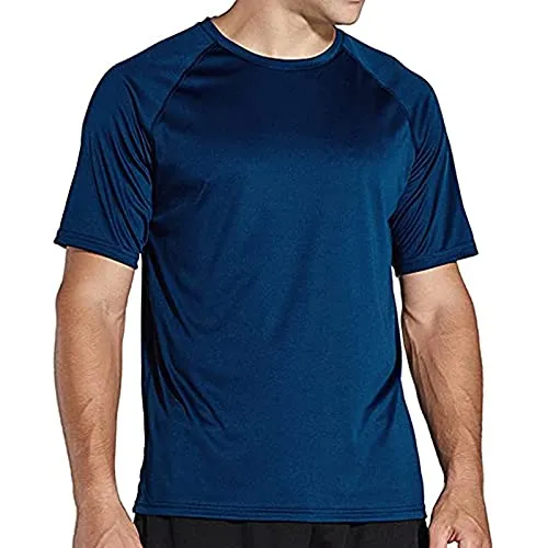 Komprexx Sport T-Shirts for Men - Quick Dry Wicking - Running Tops Training Tee Short Sleeve Sportswear(DarkBlue,XL)