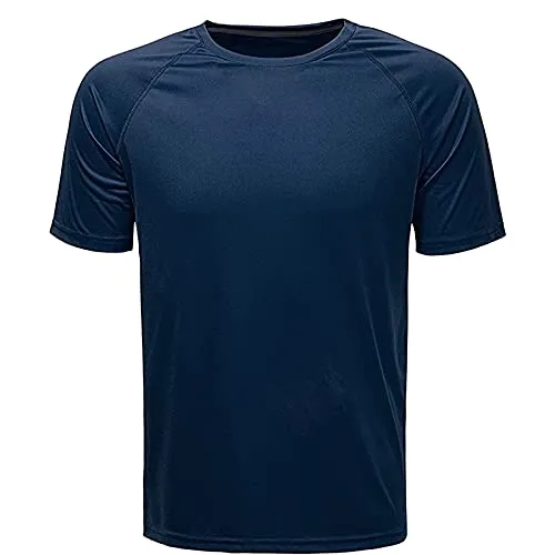Komprexx Sport T-Shirts for Men - Quick Dry Wicking - Running Tops Training Tee Short Sleeve Sportswear(DarkBlue,XL)
