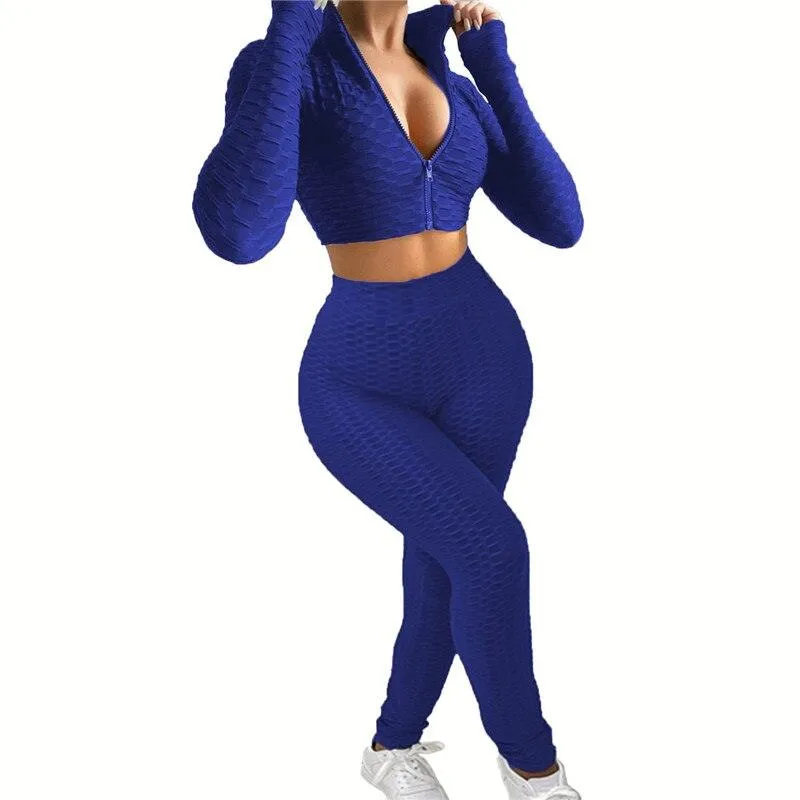 Lady Sportswear 2pcs Yoga Sport Suit Gym Fitness Set