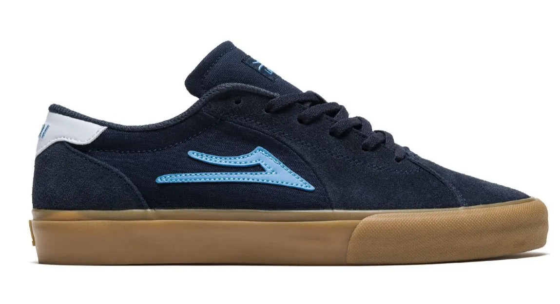 LAKAI SKATE SHOES: FLACO 11. Navy/Gum. Size 7,9