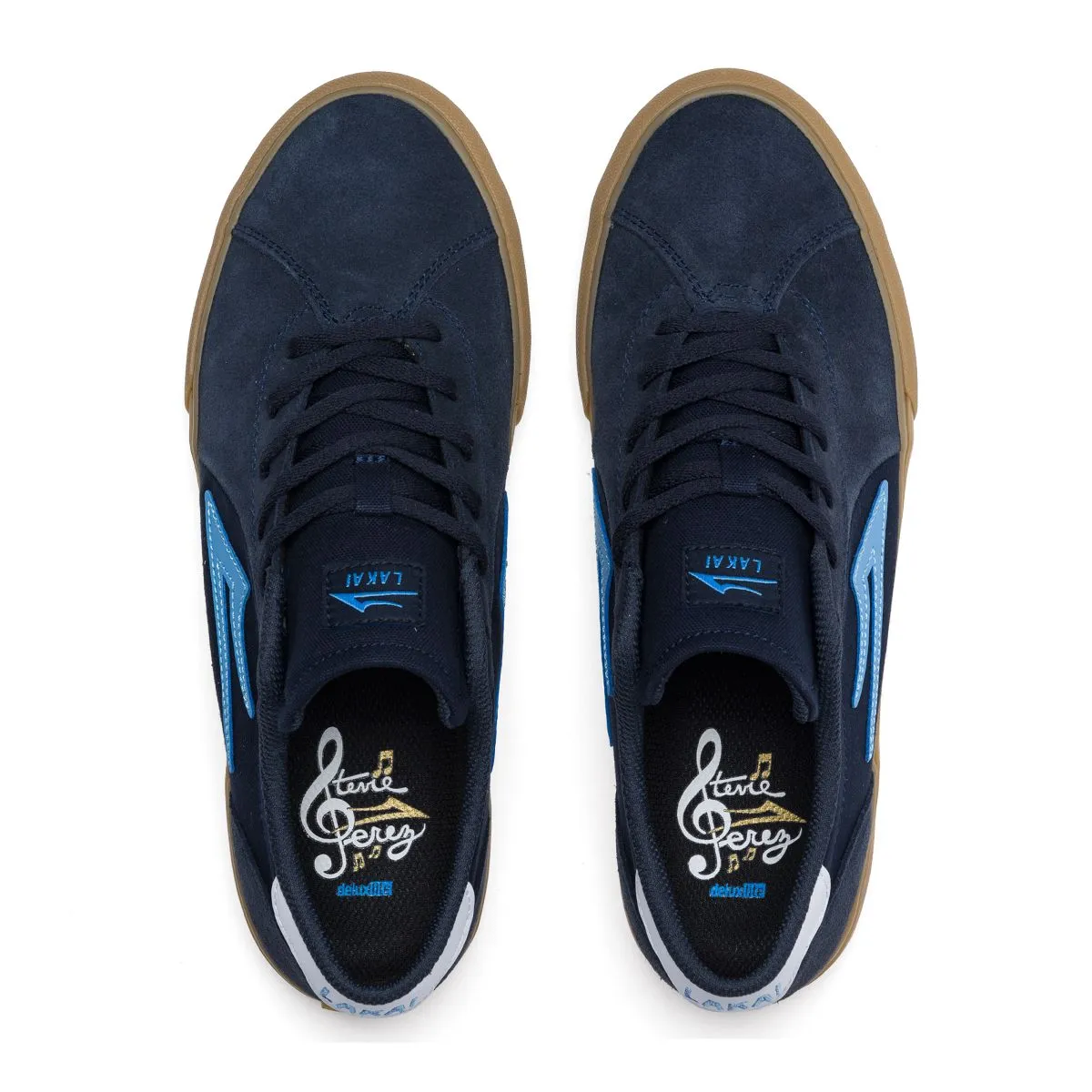 LAKAI SKATE SHOES: FLACO 11. Navy/Gum. Size 7,9