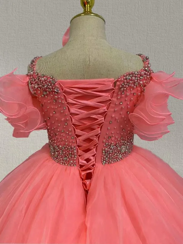 Little Child Pink Pageant Dress with Glitz Bodice