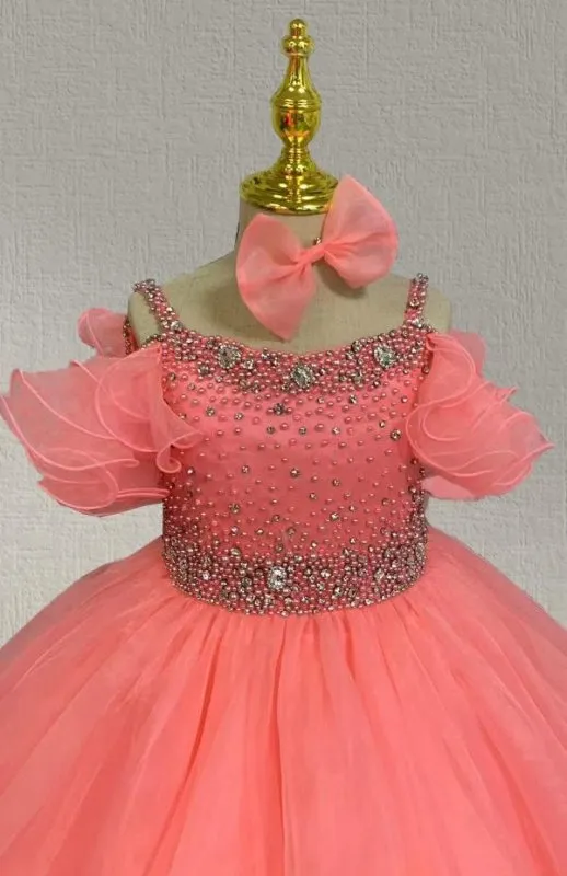 Little Child Pink Pageant Dress with Glitz Bodice