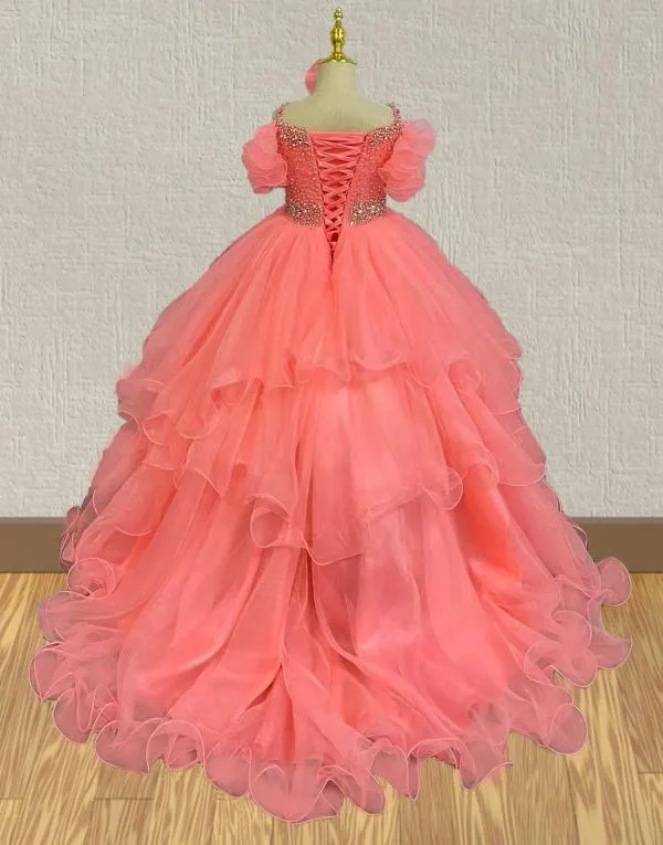 Little Child Pink Pageant Dress with Glitz Bodice