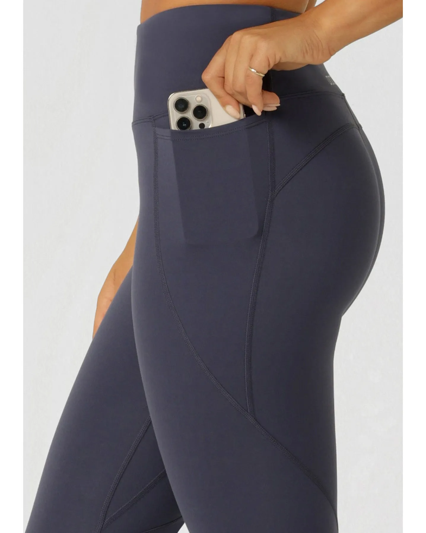 Lorna Jane Amy No Ride Phone Pocket Ankle Biter Tech Leggings - Ash Blue