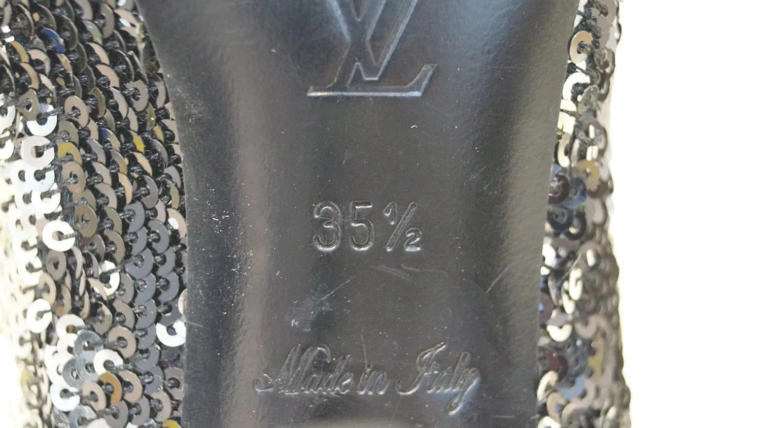 LOUIS VUITTON Black Sequin Liza Pumps Size 35.1/2 - Sale