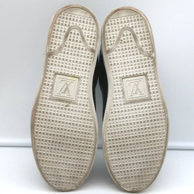 Louis Vuitton Frontrow Sneakers Brown Monogram Canvas & Black Patent Size 37