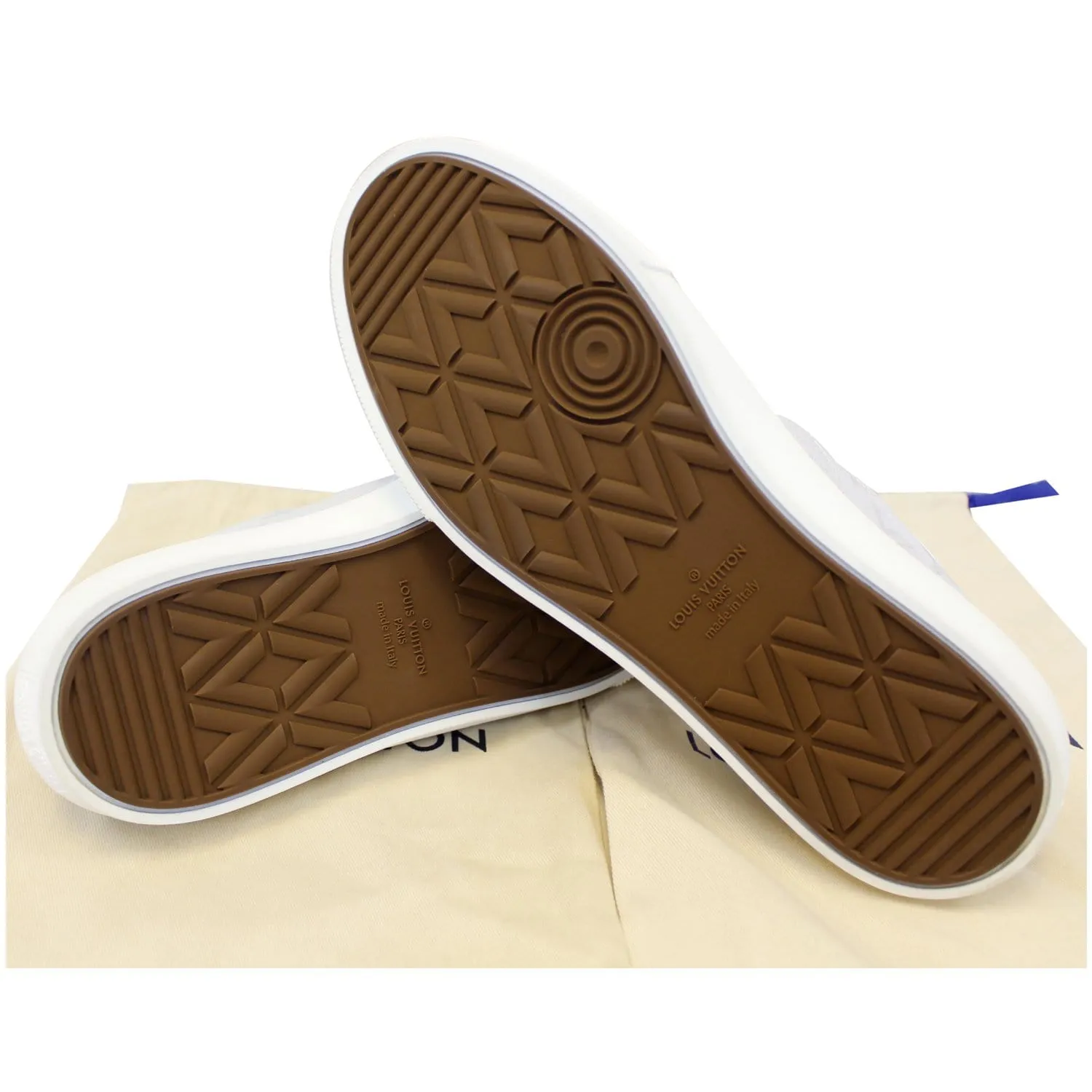 LOUIS VUITTON Trocadero Monogram Sneakers White US 9