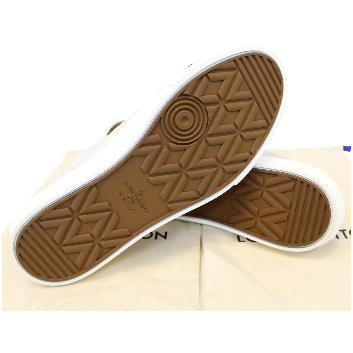 LOUIS VUITTON Trocadero Monogram Sneakers White US 9