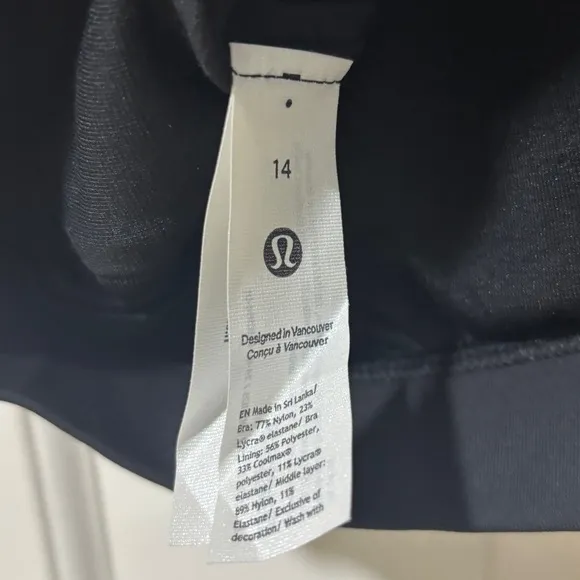 Lululemon Energy Bra Black Medium Support, B–D Cup Size 10