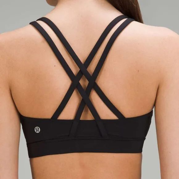 Lululemon Energy Bra Black Medium Support, B–D Cup Size 10