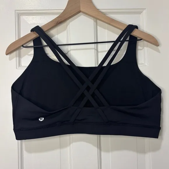 Lululemon Energy Bra Black Medium Support, B–D Cup Size 10