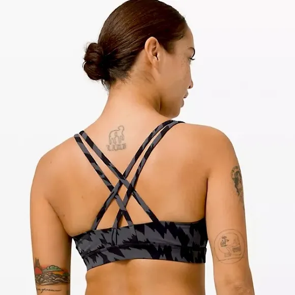 Lululemon Energy Bra in Voltage Graphite Gry/Blk