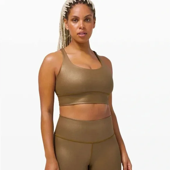 Lululemon Energy Bra Long Line Shine Size 8