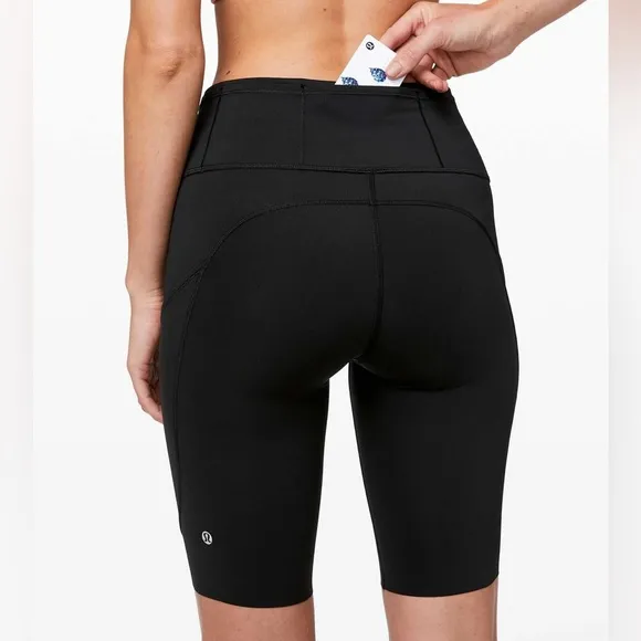 Lululemon Fast and Free High Rise Bike Short 10&quot; Inseam Black Size 6 NEW Running