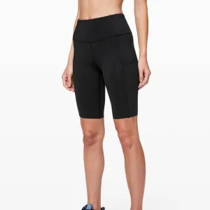 Lululemon Fast and Free High Rise Bike Short 10&quot; Inseam Black Size 6 NEW Running
