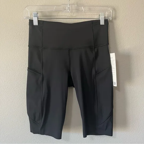 Lululemon Fast and Free High Rise Bike Short 10&quot; Inseam Black Size 6 NEW Running