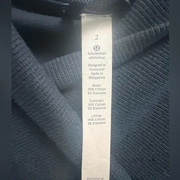 LULULEMON Women’s Navy Belle Wrap Asymmetrical French Terry Jacket size 2