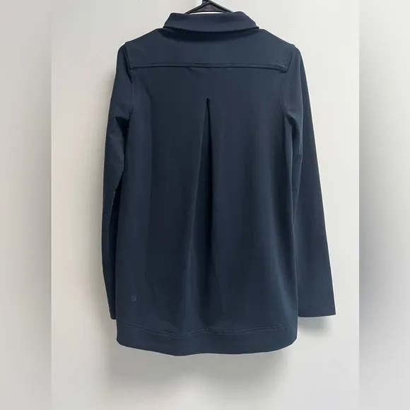 LULULEMON Women’s Navy Belle Wrap Asymmetrical French Terry Jacket size 2