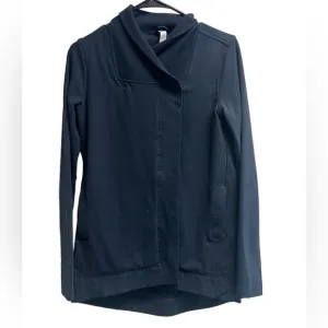 LULULEMON Women’s Navy Belle Wrap Asymmetrical French Terry Jacket size 2