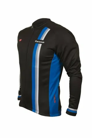 Lusso Trofeo Mens Long Sleeve Cycling Jersey - Black & Blue - Small