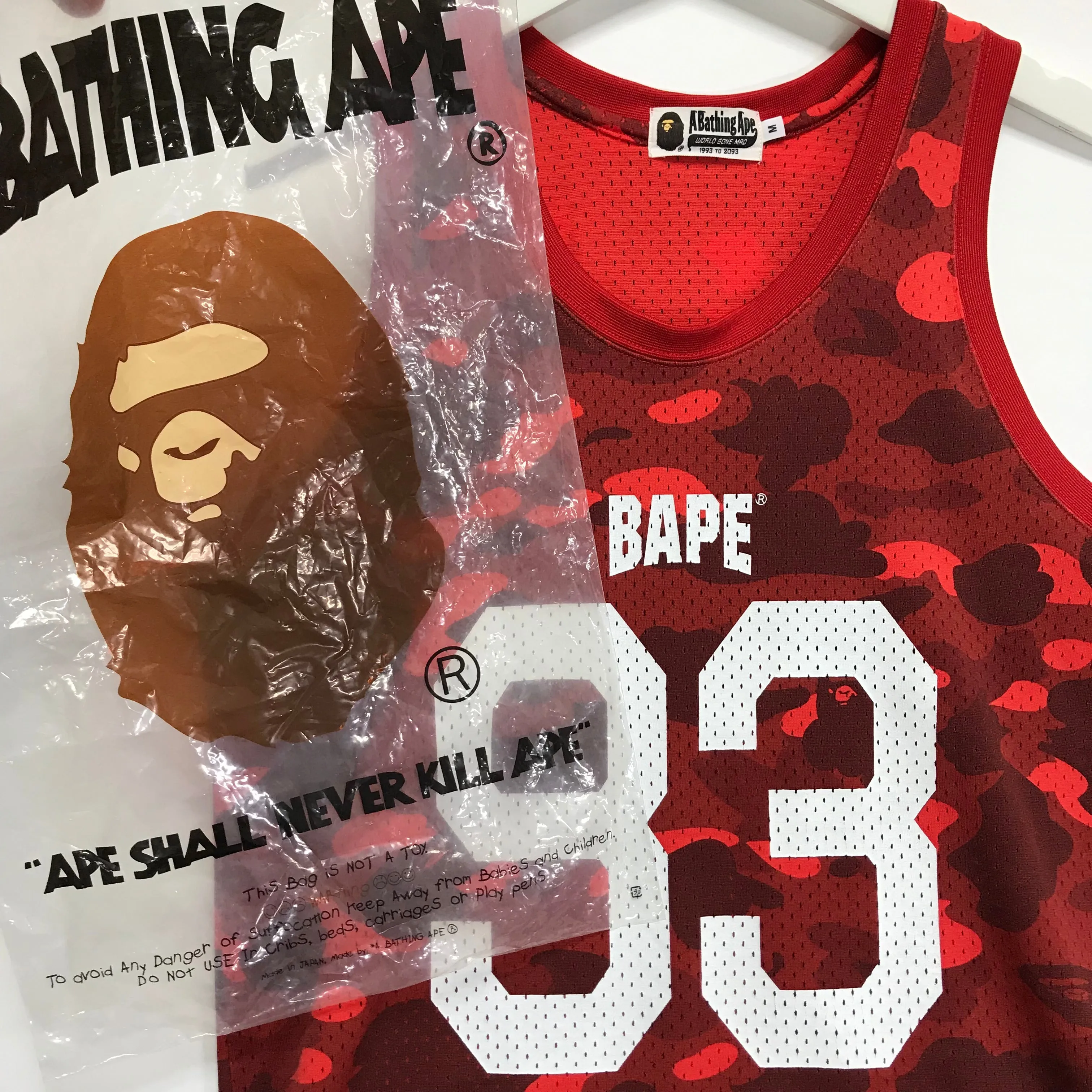 [M] A Bathing Ape Bape Color Camo Mesh Basketball Jersey