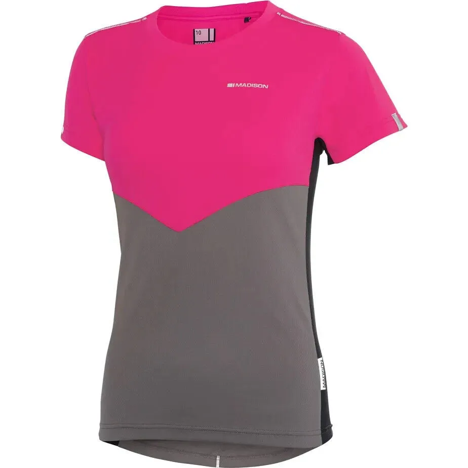 Madison Stellar Women's Short Sleeve Jersey - Size 8 - Pink Glo / Cloud Grey
