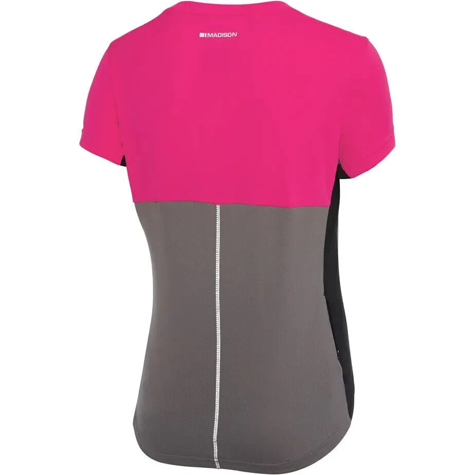 Madison Stellar Women's Short Sleeve Jersey - Size 8 - Pink Glo / Cloud Grey