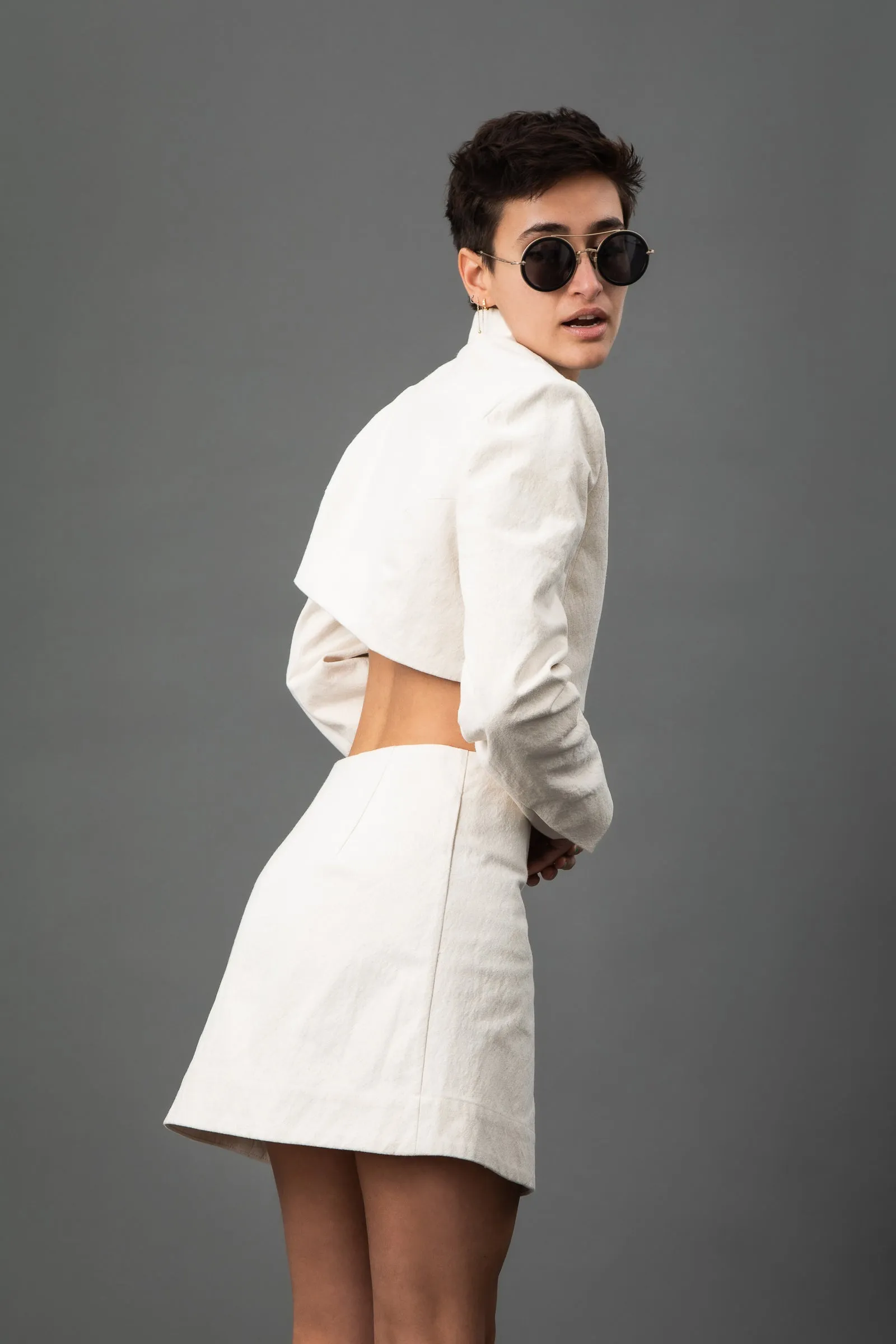 Mallory v.2 Mini Skirt In Natural Canvas