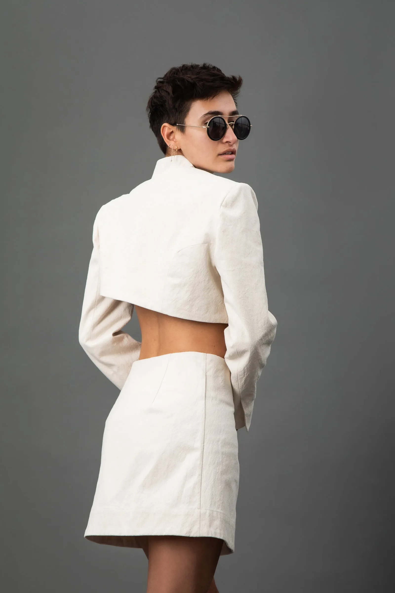 Mallory v.2 Mini Skirt In Natural Canvas