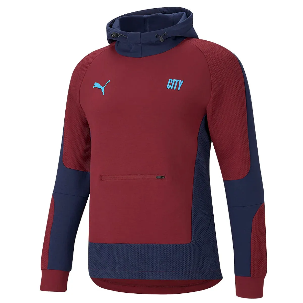 Manchester City Evostripe hooded presentation tracksuit 2021 red - Puma
