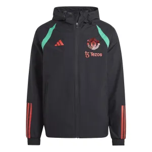 Manchester United soccer training rain jacket 2023/24 black - Adidas