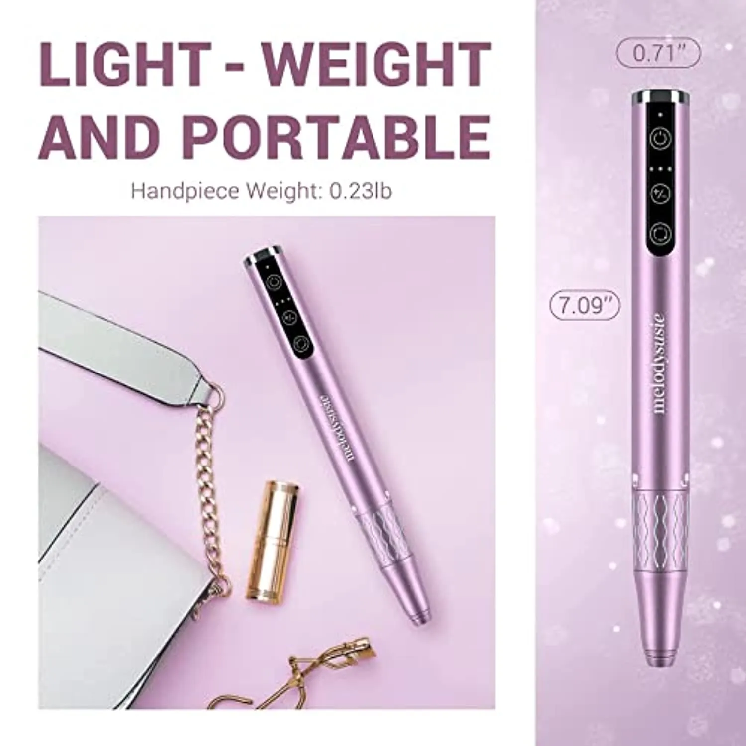 MelodySusie Professional Cordless Nail Drill with UV LED Nail Lamp True 54W, Portable Rechargeable Electric Efile Nail Machine File Kit with Bits and Sanding Bands for Acrylic Gel Nails, Manicure