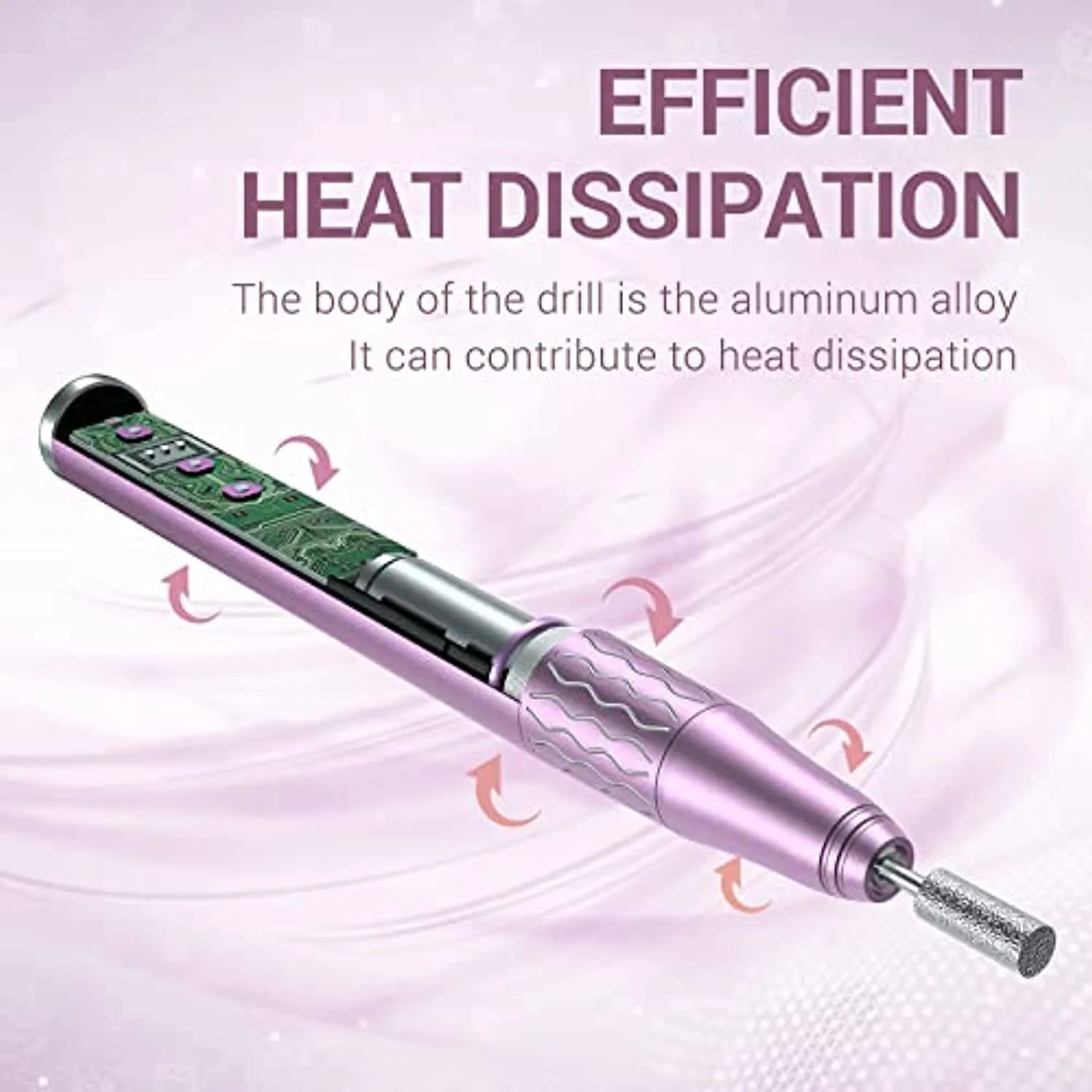MelodySusie Professional Cordless Nail Drill with UV LED Nail Lamp True 54W, Portable Rechargeable Electric Efile Nail Machine File Kit with Bits and Sanding Bands for Acrylic Gel Nails, Manicure