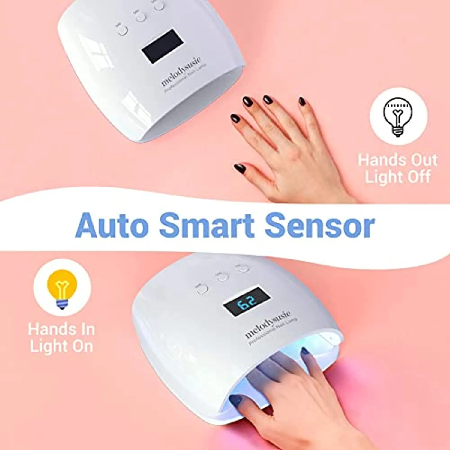 MelodySusie Professional Cordless Nail Drill with UV LED Nail Lamp True 54W, Portable Rechargeable Electric Efile Nail Machine File Kit with Bits and Sanding Bands for Acrylic Gel Nails, Manicure