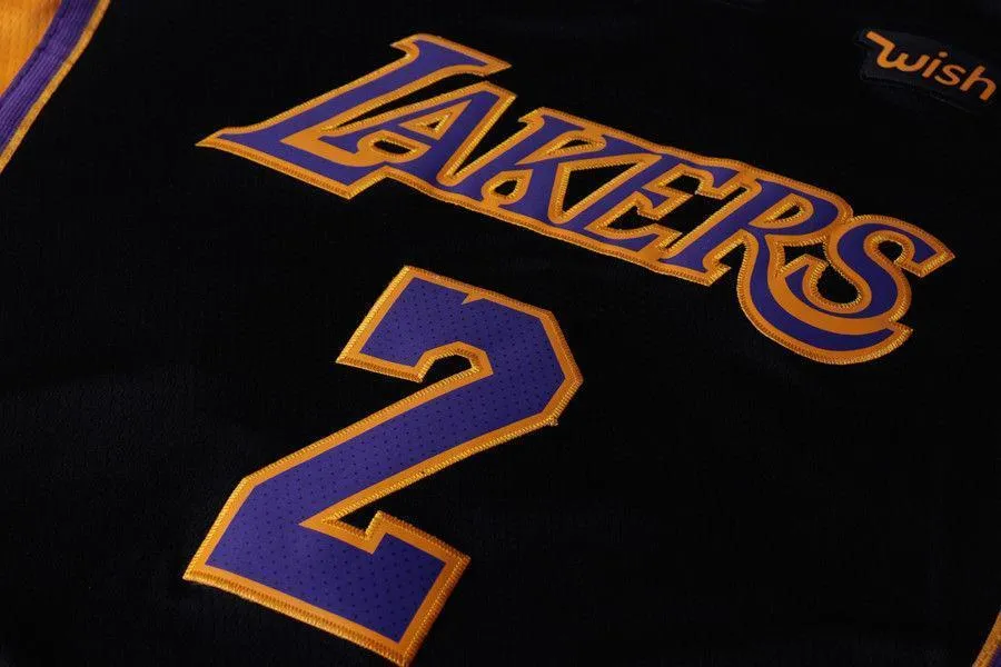 Men 2 Lonzo Ball Jersey Black Los Angeles Lakers Jersey Swingman Player