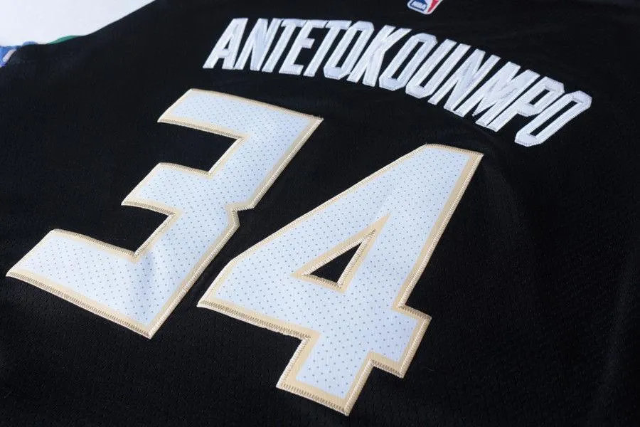 Men 34 Giannis Antetokounmpo Jersey Black Milwaukee Bucks Authentic Player