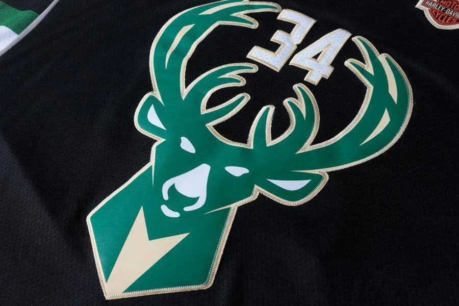 Men 34 Giannis Antetokounmpo Jersey Black Milwaukee Bucks Authentic Player