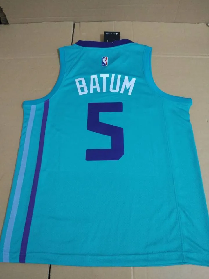 Men 5 Nicolas Batum Jersey Blue Charlotte Hornets Jersey Fanatics