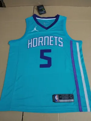 Men 5 Nicolas Batum Jersey Blue Charlotte Hornets Jersey Fanatics