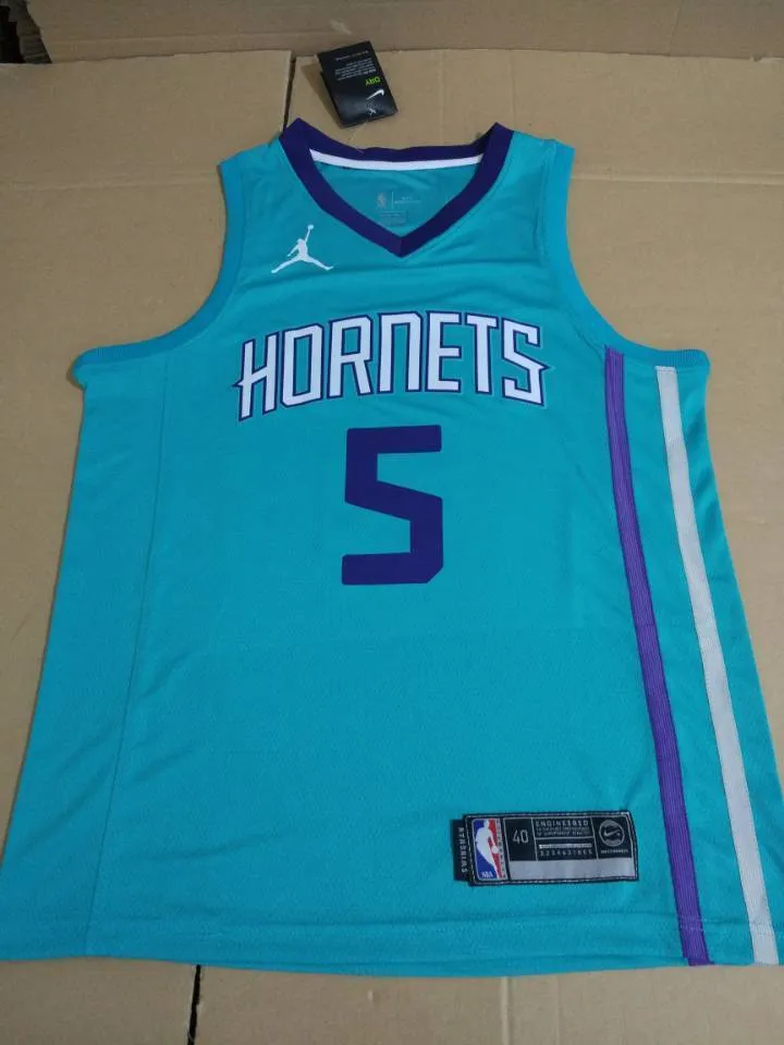 Men 5 Nicolas Batum Jersey Blue Charlotte Hornets Jersey Fanatics